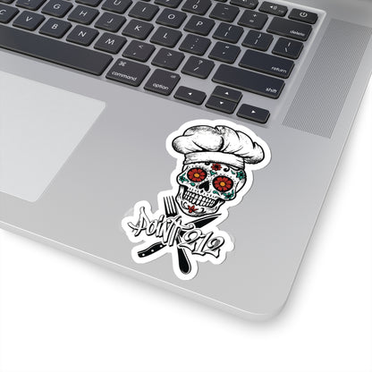 Day of the Dead Skeleton Chef Sticker — Dia de los Muertos Chef Sticker