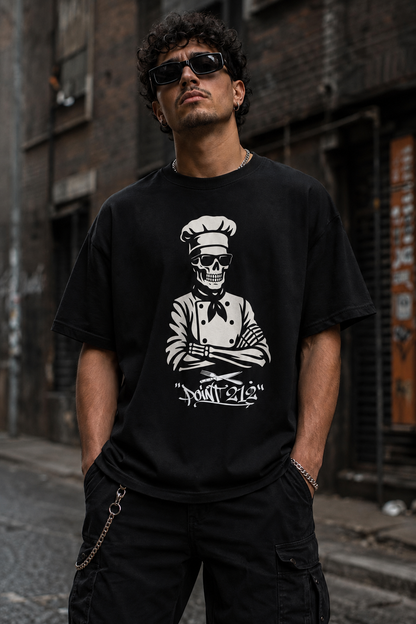 Skeleton Chef T-Shirt — Culinary Skull Cook Tee