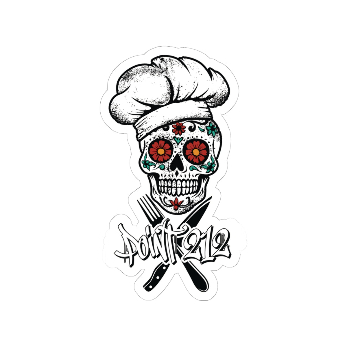 Day of the Dead Skeleton Chef Sticker — Dia de los Muertos Chef Sticker